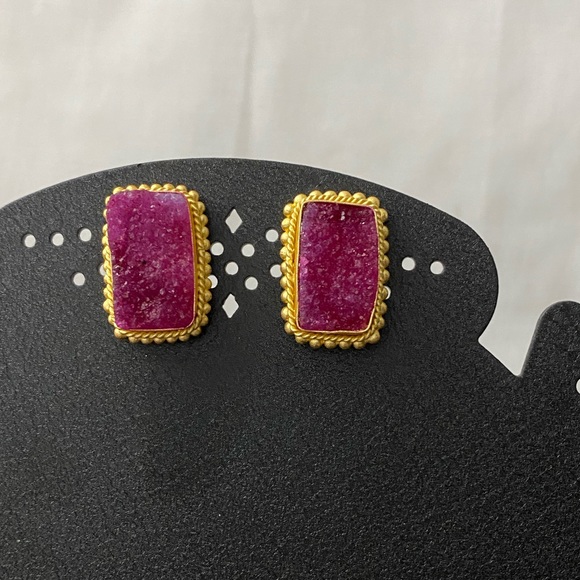 Earth Earrings / CODE: ER 118 / Druzy - Picture 2 of 8